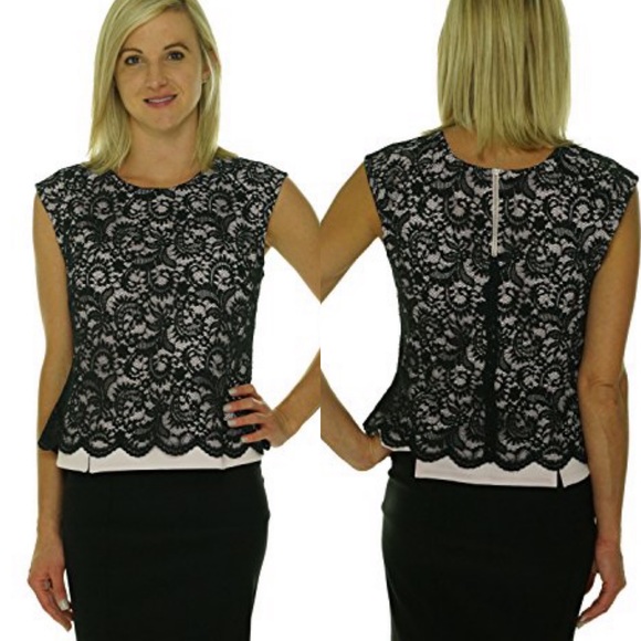 ROBERT RODRIGUEZ•black lace sleeveless shell top 6 NWT - Picture 1 of 7